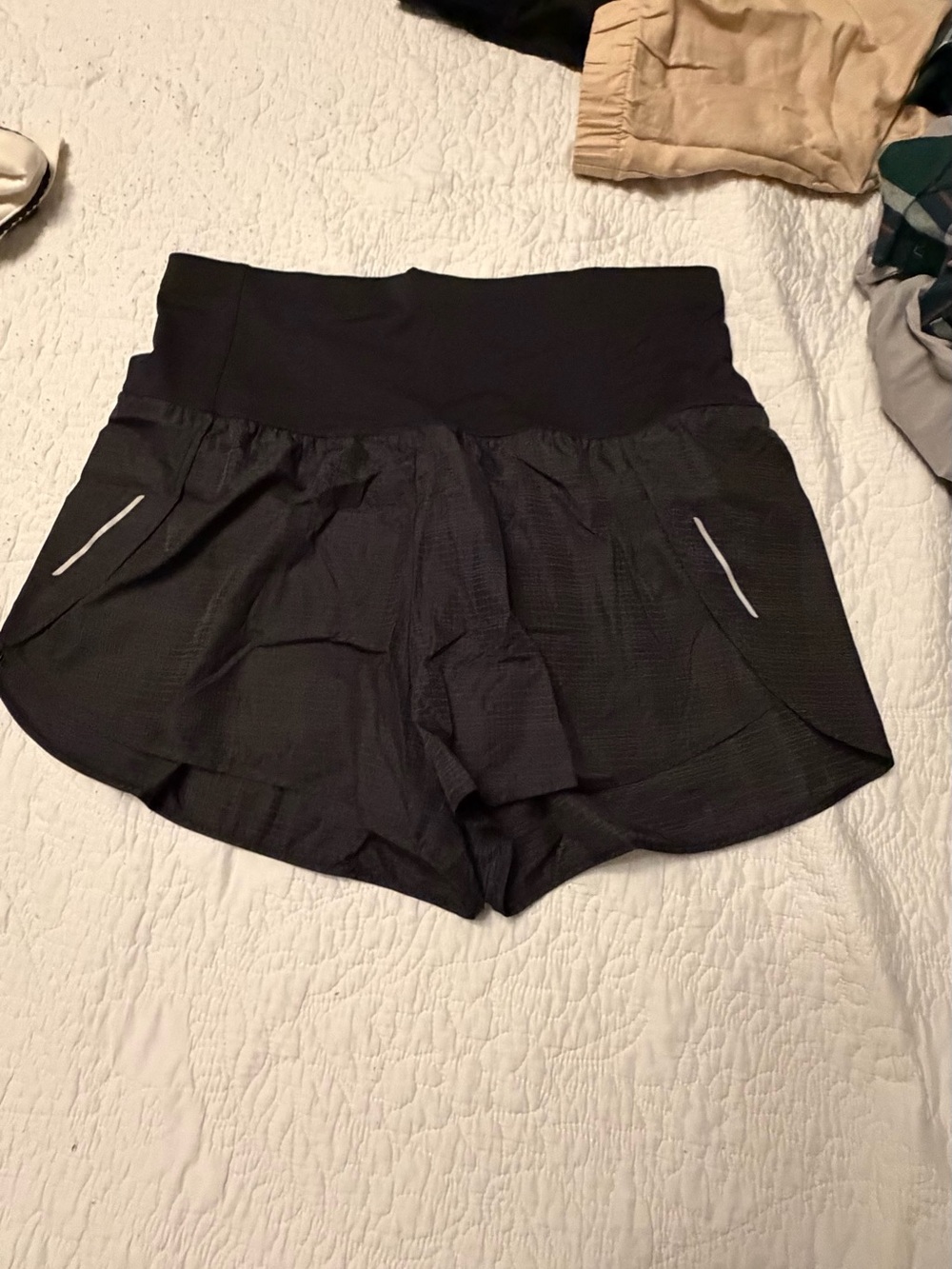 all in motion Black High-Rise Athletic Shorts with Reflective Trim